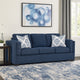 Ashley Marcy Sofa with 2 Accent Throw Pillows, Navy Blue Polyester 89 Inch