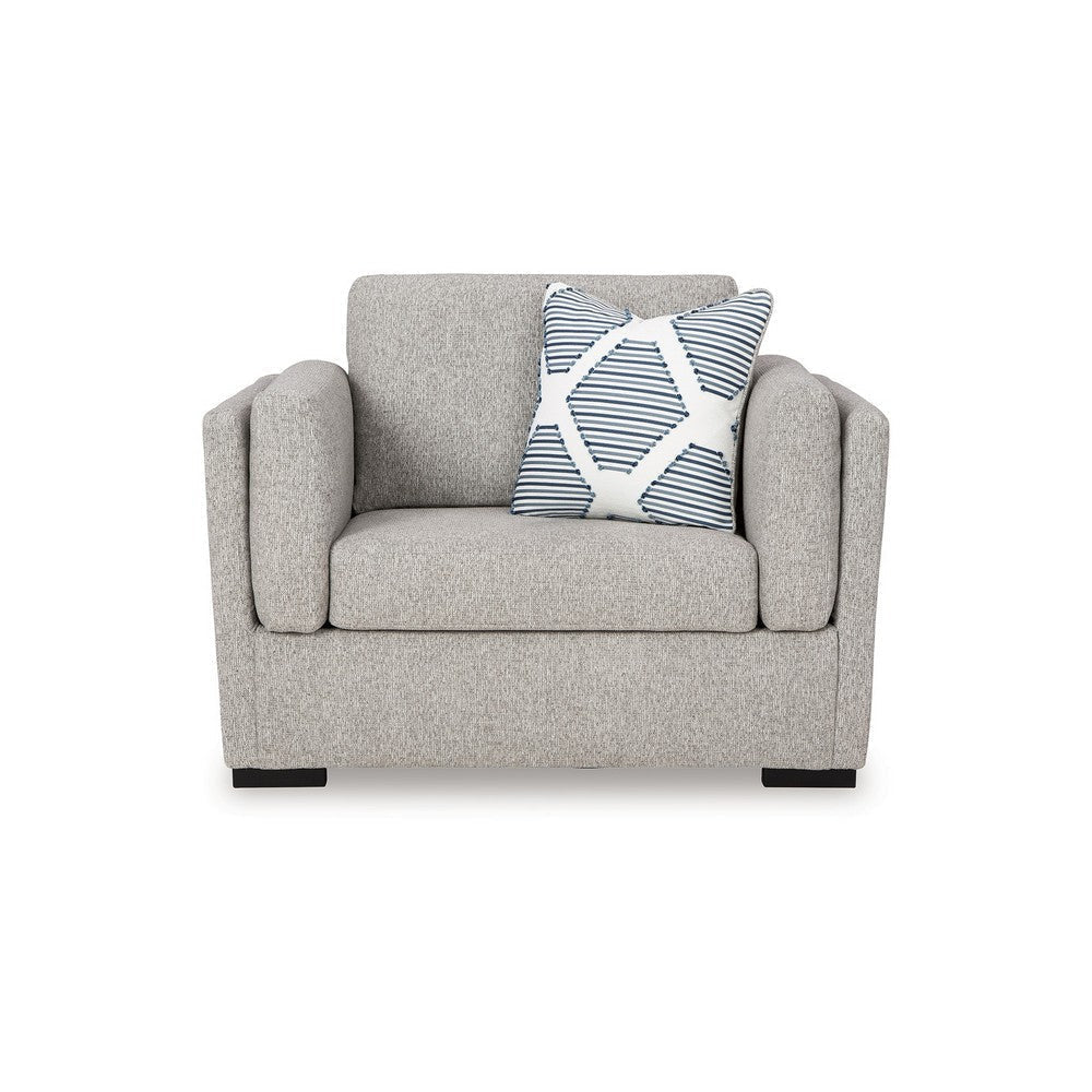 Ashley Marcy Oversized Chair with Arm Bolster Pillows Pewter Gray Polyester BM331783