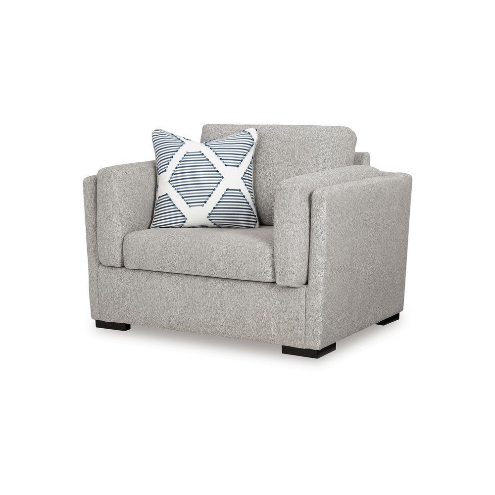Ashley Marcy Oversized Chair with Arm Bolster Pillows Pewter Gray Polyester BM331783