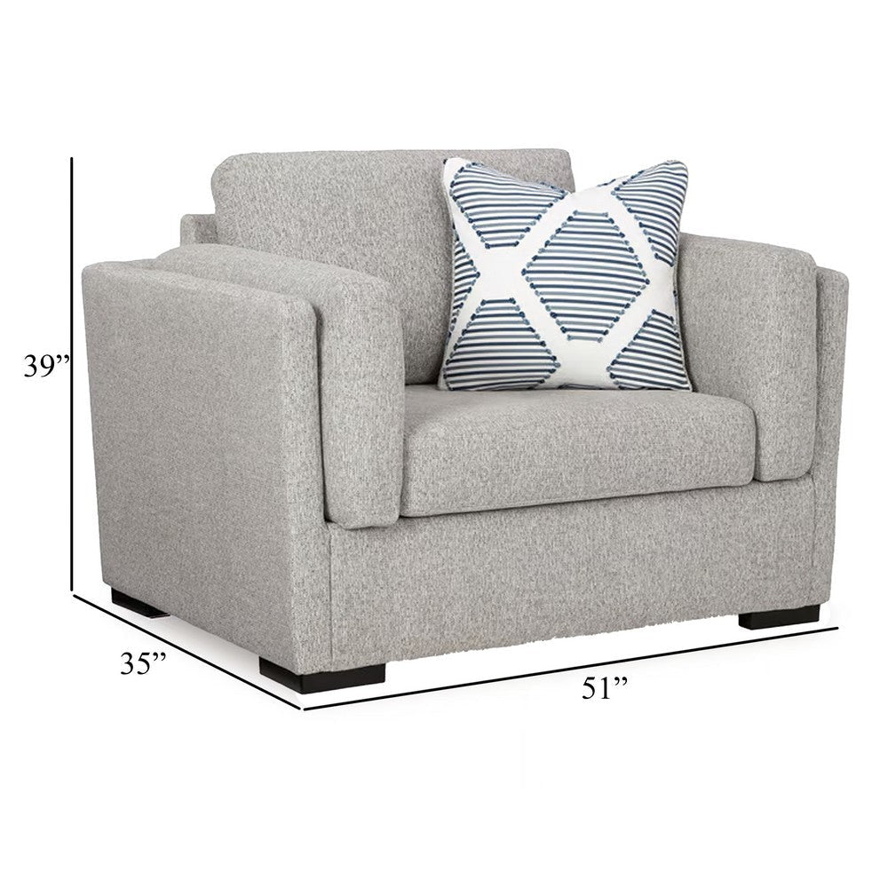 Ashley Marcy Oversized Chair with Arm Bolster Pillows Pewter Gray Polyester BM331783