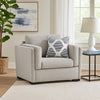 Ashley Marcy Oversized Chair with Arm Bolster Pillows, Pewter Gray Polyester