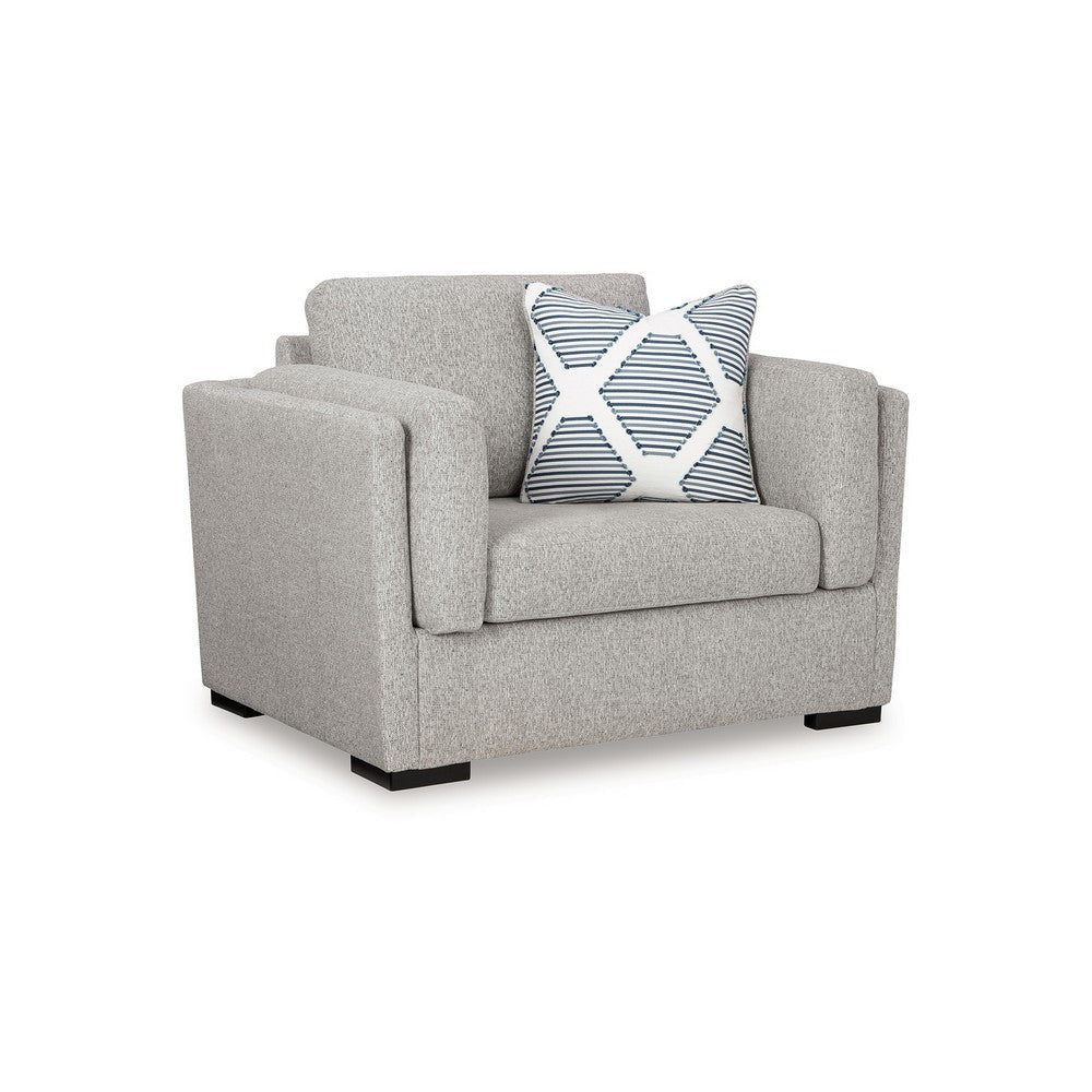 Ashley Marcy Oversized Chair with Arm Bolster Pillows, Pewter Gray Polyester