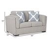 Ashley Marcy Loveseat with Arm Bolster Pillows Pewter Gray Polyester 66 Inch BM331784