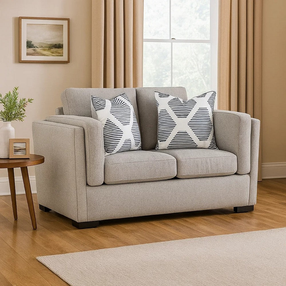 Ashley Marcy Loveseat with Arm Bolster Pillows, Pewter Gray Polyester 66 Inch