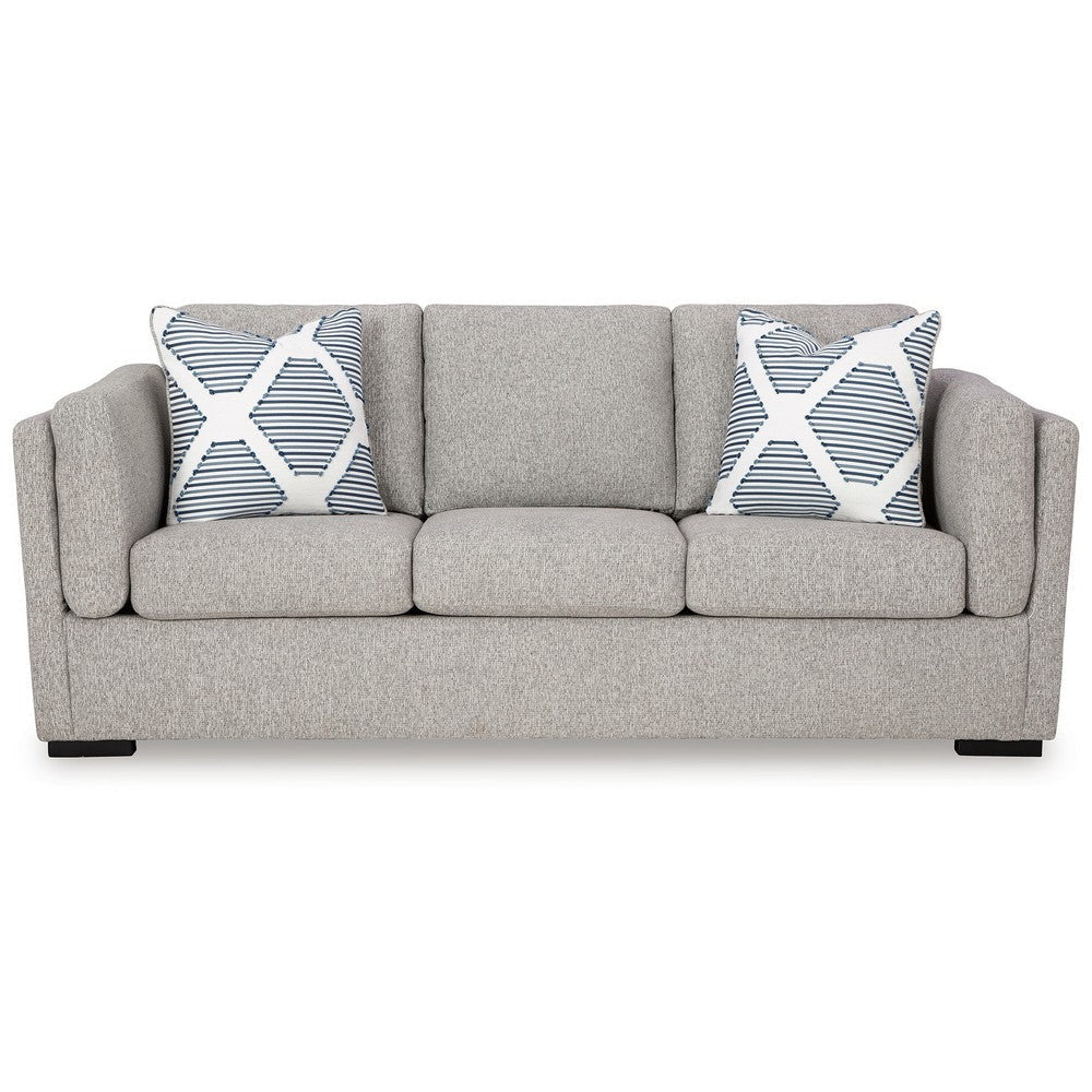 Ashley Marcy Sofa with Arm Bolster Pillows Pewter Gray Polyester 89 Inch BM331785