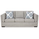 Ashley Marcy Sofa with Arm Bolster Pillows Pewter Gray Polyester 89 Inch BM331785