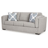 Ashley Marcy Sofa with Arm Bolster Pillows Pewter Gray Polyester 89 Inch BM331785