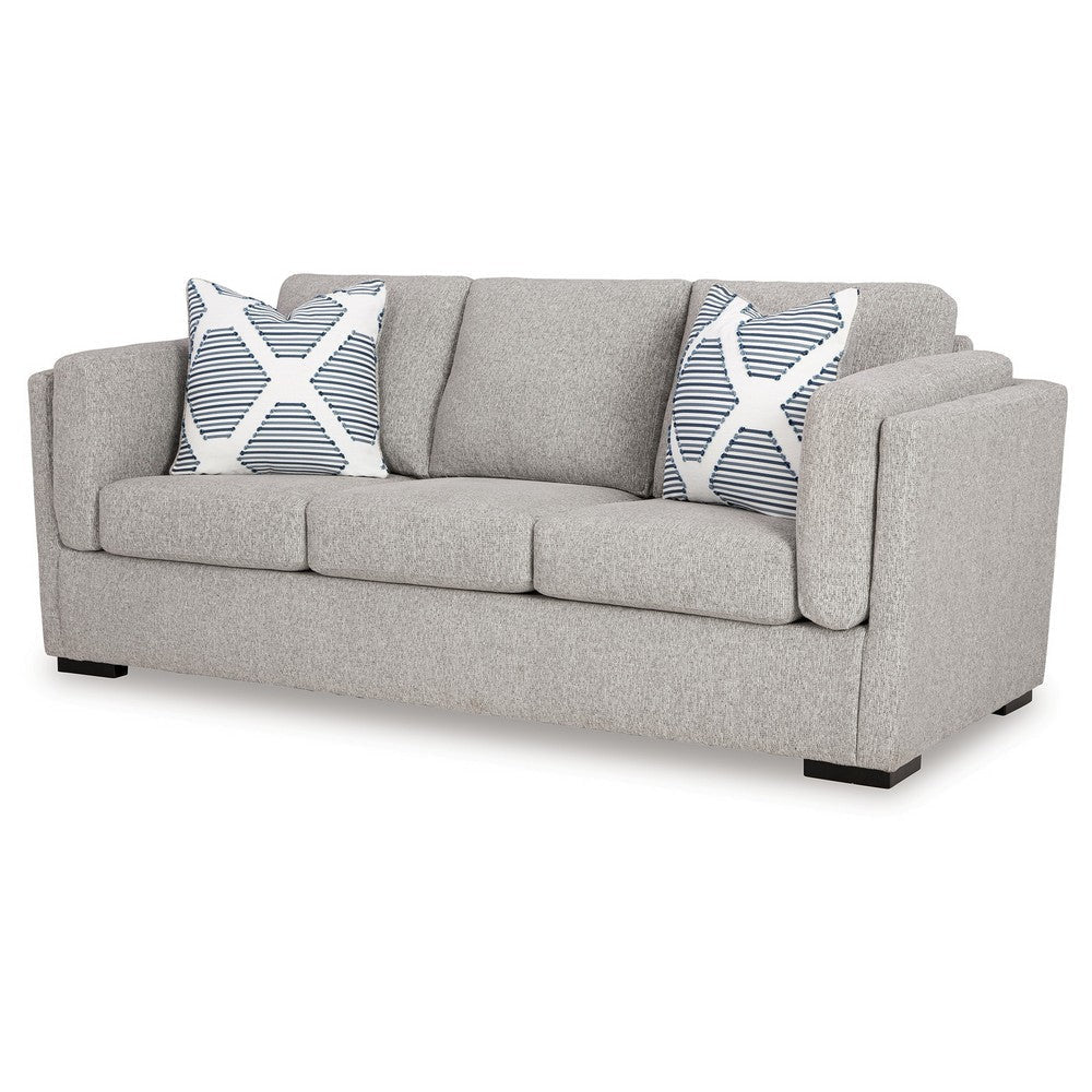 Ashley Marcy Sofa with Arm Bolster Pillows Pewter Gray Polyester 89 Inch BM331785