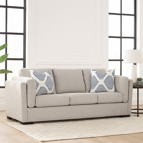 Ashley Marcy Sofa with Arm Bolster Pillows, Pewter Gray Polyester 89 Inch