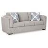 Ashley Marcy Sofa with Arm Bolster Pillows, Pewter Gray Polyester 89 Inch