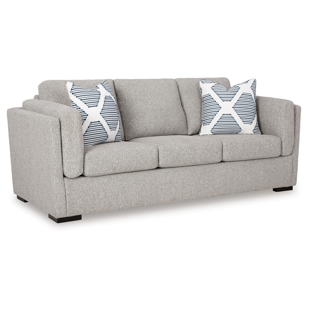 Ashley Marcy Sofa with Arm Bolster Pillows, Pewter Gray Polyester 89 Inch