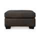 Ashley Zada Accent Ottoman Soft Dark Brown Real and Faux Leather 34 Inch BM331789