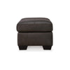 Ashley Zada Accent Ottoman Soft Dark Brown Real and Faux Leather 34 Inch BM331789