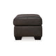 Ashley Zada Accent Ottoman Soft Dark Brown Real and Faux Leather 34 Inch BM331789
