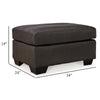 Ashley Zada Accent Ottoman Soft Dark Brown Real and Faux Leather 34 Inch BM331789