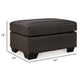 Ashley Zada Accent Ottoman Soft Dark Brown Real and Faux Leather 34 Inch BM331789