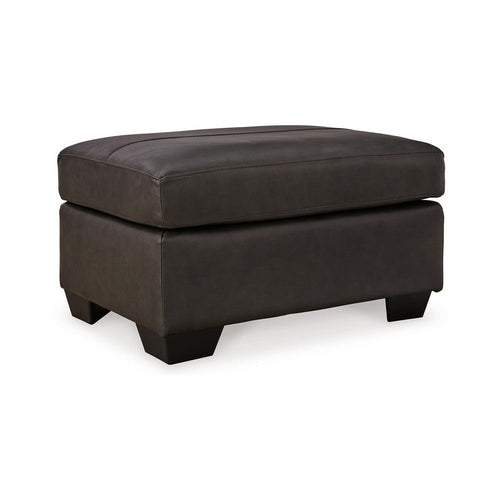 Ashley Zada Accent Ottoman, Soft Dark Brown Real and Faux Leather 34 Inch