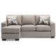 Ashley Qien Sofa Chaise with 2 Accent Pillows Stone Gray Polyester 85 Inch BM331793