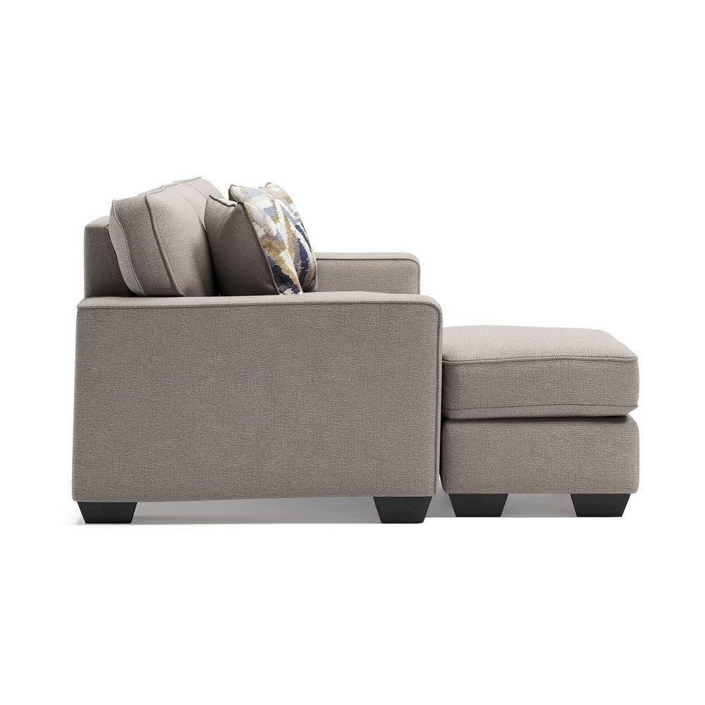 Ashley Qien Sofa Chaise with 2 Accent Pillows Stone Gray Polyester 85 Inch BM331793