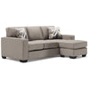 Ashley Qien Sofa Chaise with 2 Accent Pillows, Stone Gray Polyester 85 Inch
