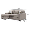 Ashley Qien Sofa Chaise with 2 Accent Pillows Stone Gray Polyester 85 Inch BM331793