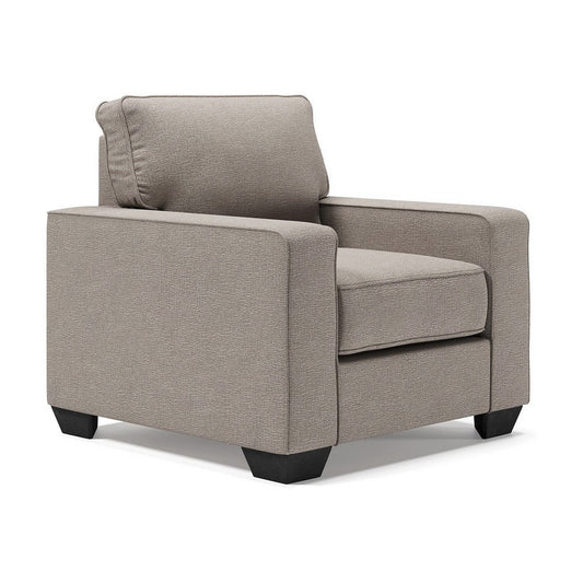 Ashley Qien Accent Armchair, Wide Track Arms, Modern Stone Gray Polyester