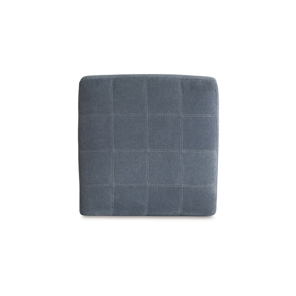 Ashley Marlow Oversize Ottoman Stitch Details Muted Blue Polyester 36 Inch BM331797