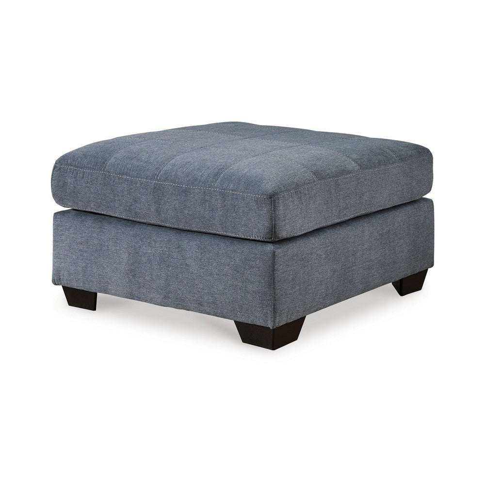 Ashley Marlow Oversize Ottoman Stitch Details Muted Blue Polyester 36 Inch BM331797