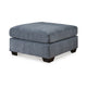 Ashley Marlow Oversize Ottoman Stitch Details Muted Blue Polyester 36 Inch BM331797