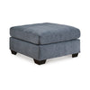 Ashley Marlow Oversize Ottoman, Stitch Details, Muted Blue Polyester 36 Inch