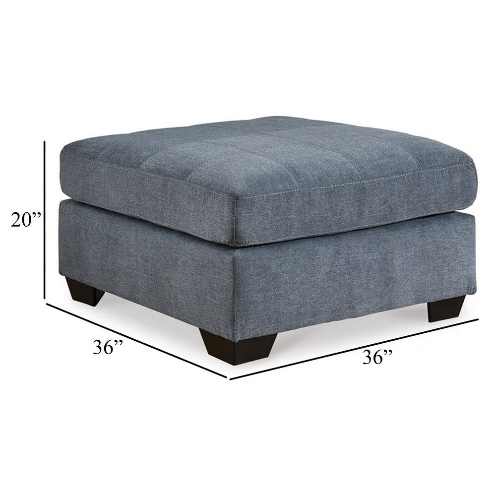 Ashley Marlow Oversize Ottoman Stitch Details Muted Blue Polyester 36 Inch BM331797
