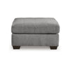 Ashley Marlow Oversize Ottoman, Stitch Details, Muted Gray Polyester 36 Inch