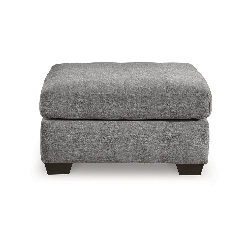 Ashley Marlow Oversize Ottoman, Stitch Details, Muted Gray Polyester 36 Inch