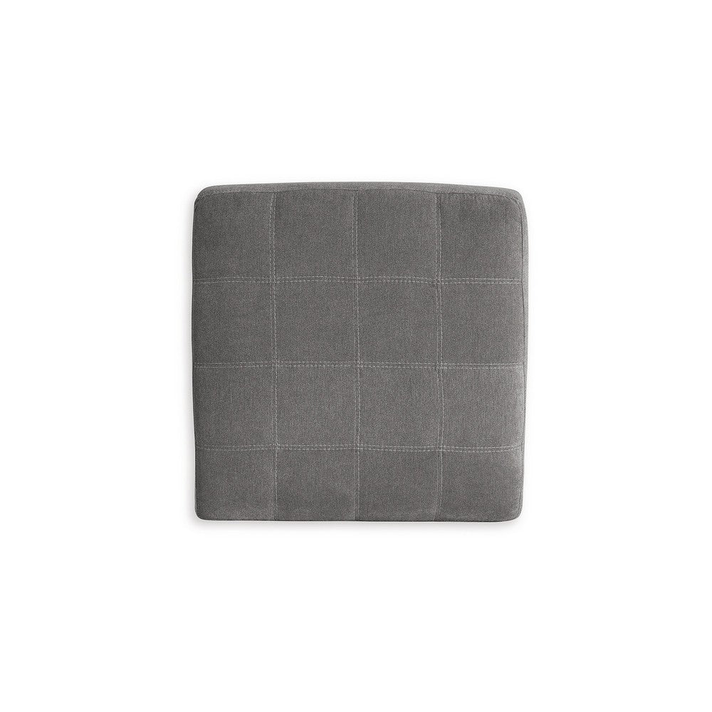 Ashley Marlow Oversize Ottoman, Stitch Details, Muted Gray Polyester 36 Inch