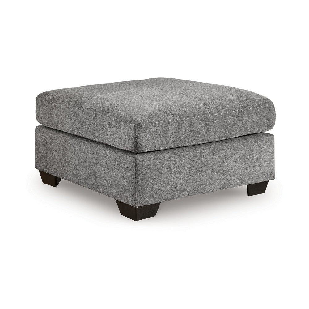 Ashley Marlow Oversize Ottoman, Stitch Details, Muted Gray Polyester 36 Inch