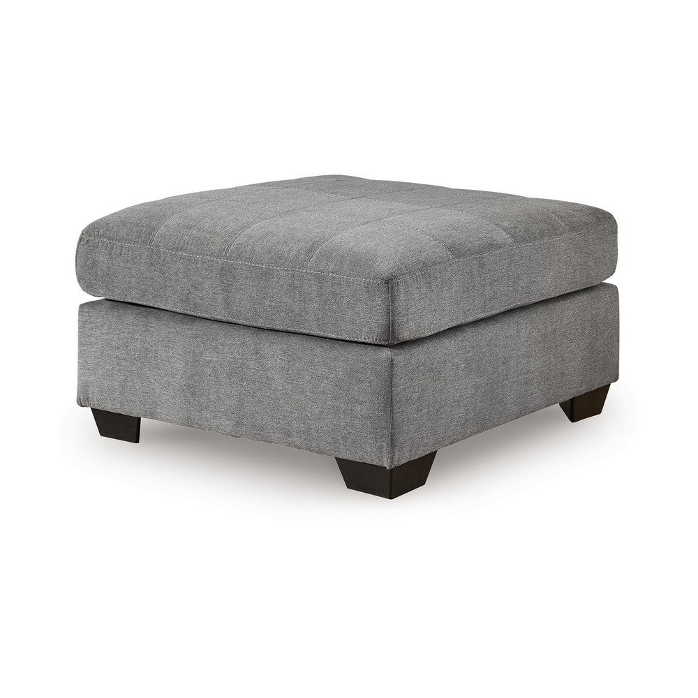 Ashley Marlow Oversize Ottoman, Stitch Details, Muted Gray Polyester 36 Inch