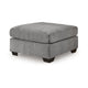 Ashley Marlow Oversize Ottoman, Stitch Details, Muted Gray Polyester 36 Inch