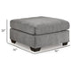 Ashley Marlow Oversize Ottoman, Stitch Details, Muted Gray Polyester 36 Inch