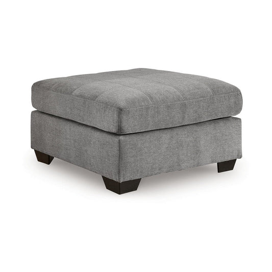 Ashley Marlow Oversize Ottoman, Stitch Details, Muted Gray Polyester 36 Inch
