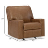 Ashley Miller Manual Recliner Chair Pull Tab Caramel Brown Real Leather BM331802