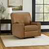 Ashley Miller Manual Recliner Chair, Pull Tab, Caramel Brown Real Leather