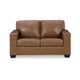 Ashley Miller Loveseat Plush Caramel Brown Real and Faux Leather 62 Inch BM331803