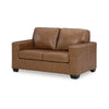 Ashley Miller Loveseat Plush Caramel Brown Real and Faux Leather 62 Inch BM331803