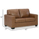 Ashley Miller Loveseat Plush Caramel Brown Real and Faux Leather 62 Inch BM331803
