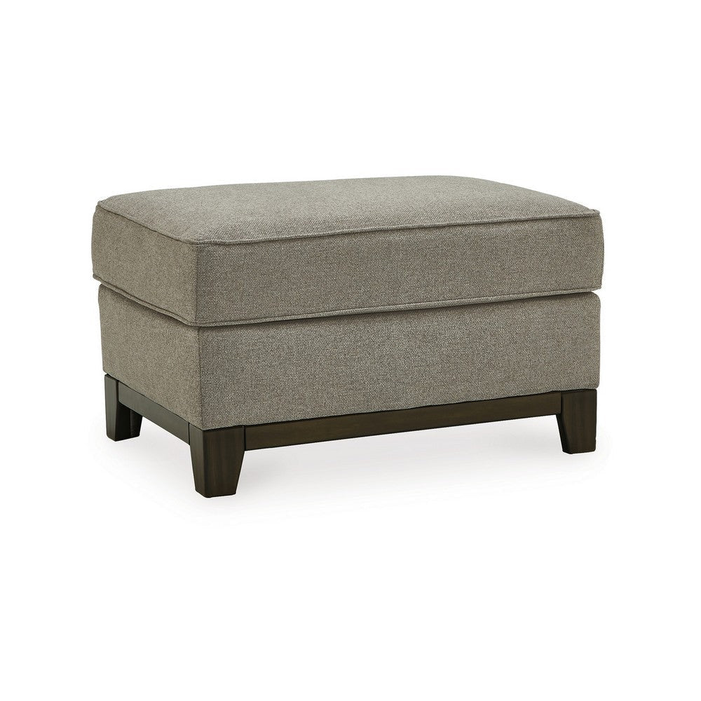 Ashley Kenny Accent Ottoman, Granite Gray Woven Texture Polyester 34 Inch