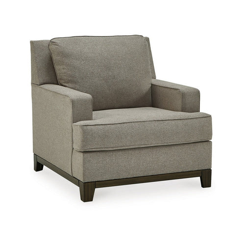 Ashley Kenny Accent Club Chair, Modern Plush Granite Gray Woven Polyester