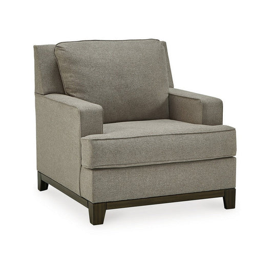 Ashley Kenny Accent Club Chair, Modern Plush Granite Gray Woven Polyester