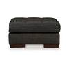 Ashley Lenie Ottoman Tufted Details Dark Gray Real and Faux Leather 34 Inch BM331808