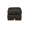 Ashley Lenie Ottoman Tufted Details Dark Gray Real and Faux Leather 34 Inch BM331808