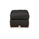Ashley Lenie Ottoman Tufted Details Dark Gray Real and Faux Leather 34 Inch BM331808